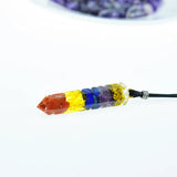 Charm Orgonite Necklace Amethyst Seven Chakra Crystal Pendant