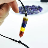 Charm Orgonite Necklace Amethyst Seven Chakra Crystal Pendant