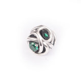 925 Silver Green Circle Beads for Moments Bracelet