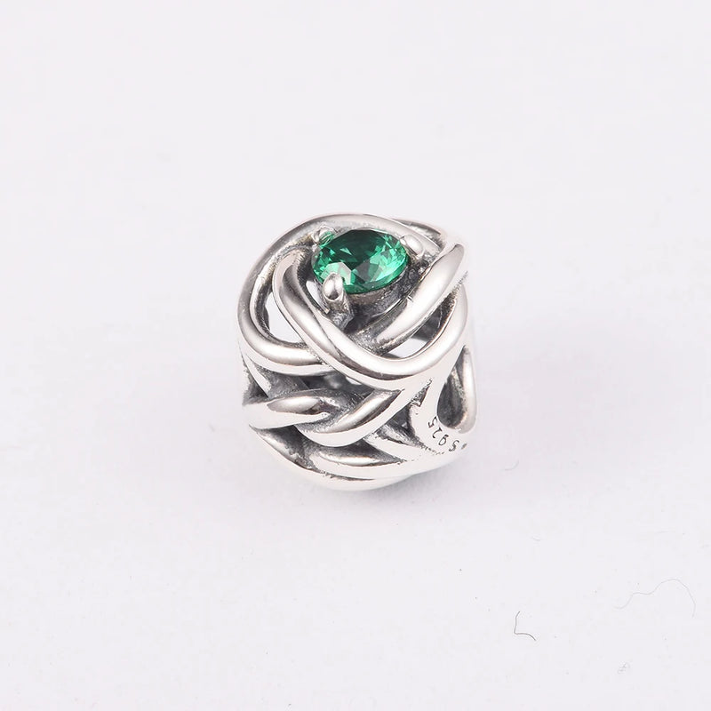 925 Silver Green Circle Beads for Moments Bracelet