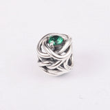 925 Silver Green Circle Beads for Moments Bracelet