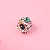 925 Silver Green Circle Beads for Moments Bracelet