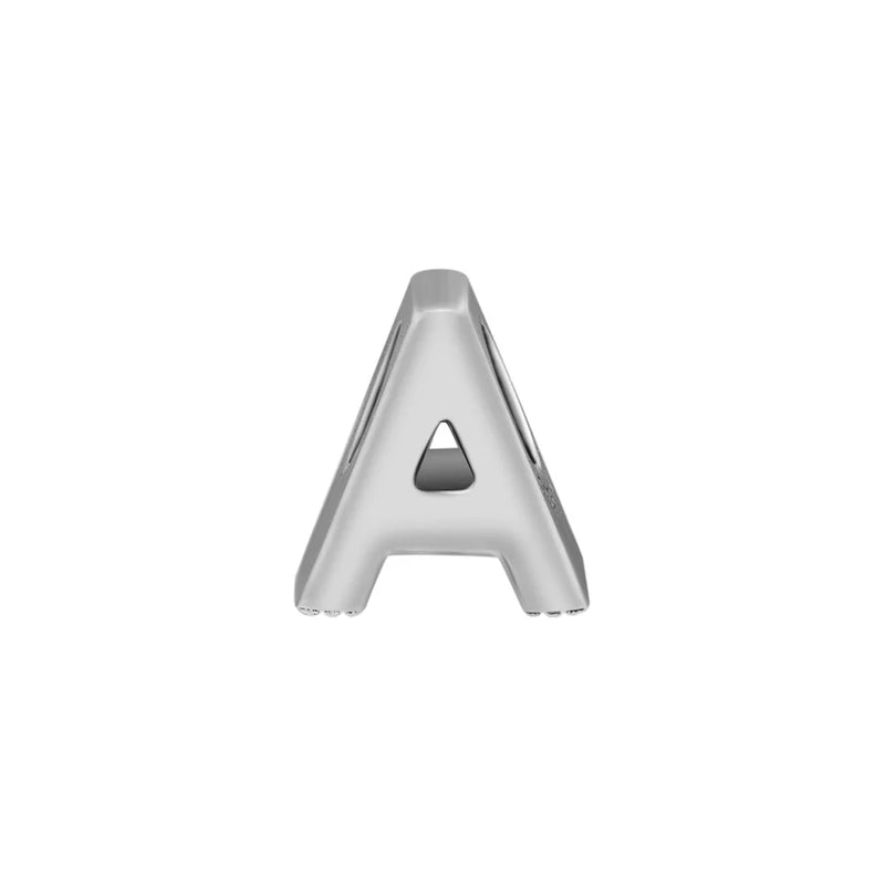 925 Silver Alphabet Beads for Bracelet DIY Jewelry 02LE17A