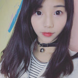 Charm PU Leather Small Bell Choker Necklace Punk Style Women Torques Women