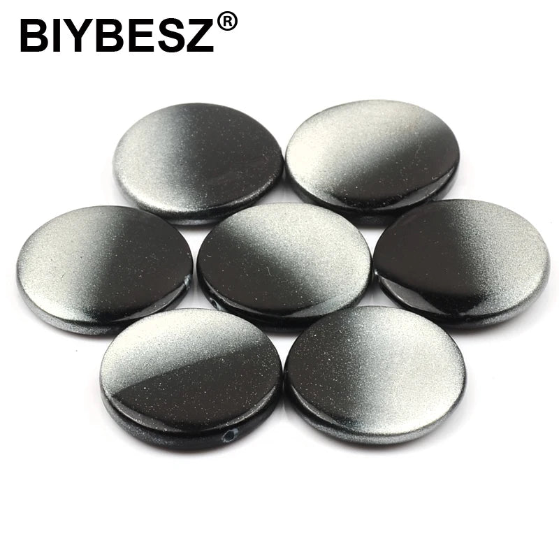 Pattern Printed Stone Beads Round Loose Spacer Shell Beads DIY Jewelry Making