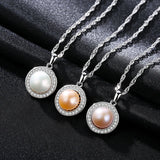 Freshwater Pearl Necklace Pendant Sterling Silver Jewelry
