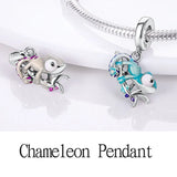 925 Silver Charm Pendant for Bracelet, Chameleon Temperature Changing DIY Gift