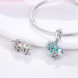 925 Silver Charm Pendant for Bracelet, Chameleon Temperature Changing DIY Gift
