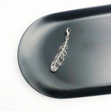 Feather Charm Pendant Europe Style Jewelry Vintage Gift 925 Sterling Silver