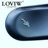 Cactus Charm Pendant Silver-Plated Jewelry for Women Men