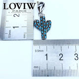 Cactus Charm Pendant Silver-Plated Jewelry for Women Men