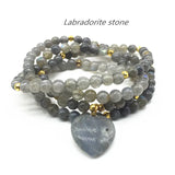 Labradorite Amethysts Charoite Bead Bracelet Yoga Necklace