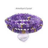 Labradorite Amethysts Charoite Bead Bracelet Yoga Necklace