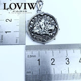 Dragon & Tiger Charm Pendant Disc Jewelry Punk Gift For Women Men