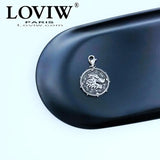 Dragon & Tiger Charm Pendant Disc Jewelry Punk Gift For Women Men