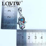 Hand of Fatima Charm Pendant Silver-Plate Ethnic Jewelry
