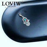 Hand of Fatima Charm Pendant Silver-Plate Ethnic Jewelry