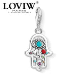 Hand of Fatima Charm Pendant Silver-Plate Ethnic Jewelry