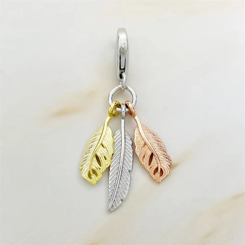 Charm Pendant Feathers Wings 925 Sterling Silver Jewelry Access...