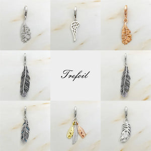 Charm Pendant Feathers Wings 925 Sterling Silver Jewelry Access...