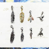 Charm Pendant Feathers Wings 925 Sterling Silver Jewelry Access...