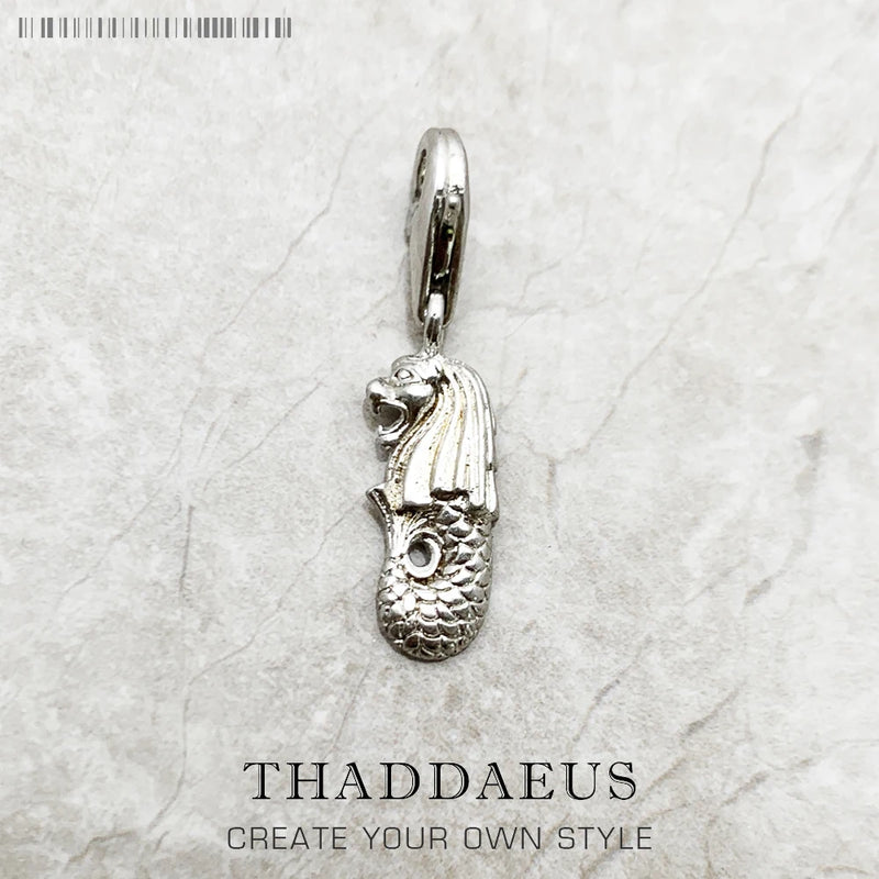 Charm Pendant Merlion 925 Sterling Silver