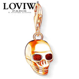 Pink Skull Charm Pendant Jewelry Punk Gift For Women