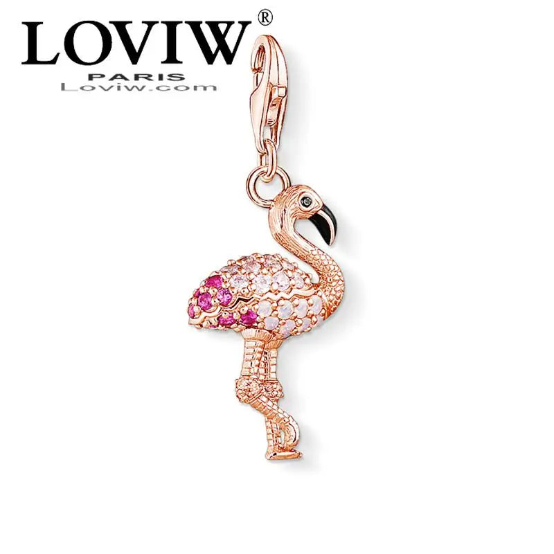 Rose Golden Bird Charm Pendant for Bracelet