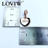 Rose Golden Heart Charm Pendant - Romantic Pure Gift for Women