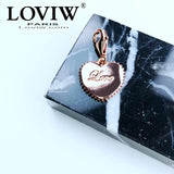 Rose Golden Heart Charm Pendant - Romantic Pure Gift for Women