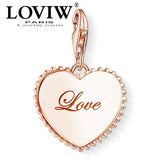 Rose Golden Heart Charm Pendant - Romantic Pure Gift for Women