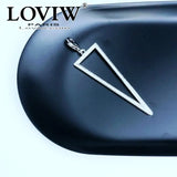 Triangle Hollow Charm Pendant Silver-Plate Jewelry for Women - Gift