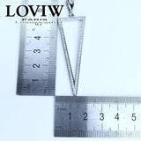 Triangle Hollow Charm Pendant Silver-Plate Jewelry for Women - Gift