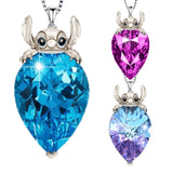 Dog Crystal Necklace Lucky Girl Animal Pendant Jewelry