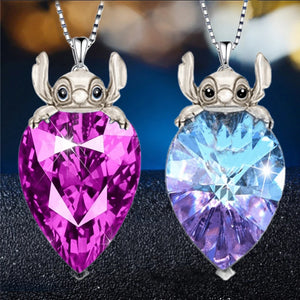 Dog Crystal Necklace Lucky Girl Animal Pendant Jewelry