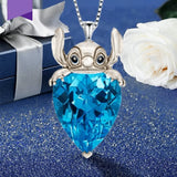 Dog Crystal Necklace Lucky Girl Animal Pendant Jewelry