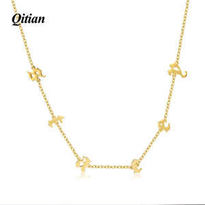 Personalized Initial Letters Dangled Necklaces Choker Gothic