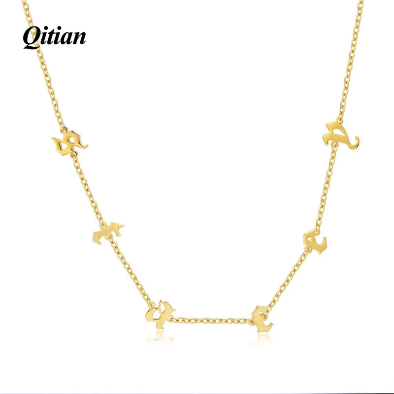 Personalized Initial Letters Dangled Necklaces Choker Gothic