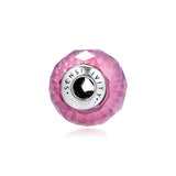 Pink Crystal Sensitivity Silver Beads for Essence Bracelets