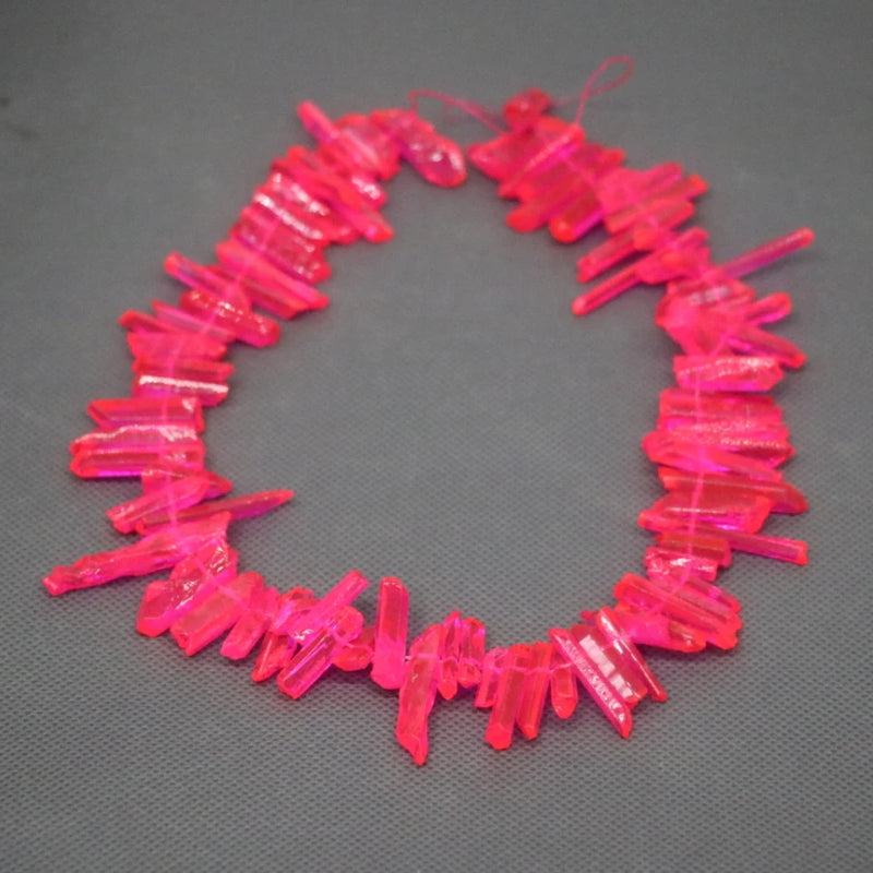 Charm Pink Healing Crystal Quartz Bead Pendant