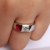 Purple Amethyst Stone Rings S925 Silver Filled Wedding Bands