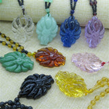 Hand-Carved Nine Tail Fox Jade Pendant Necklace Crystal Amulet