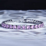 Purple Zircon Bracelet for Women 925 Silver