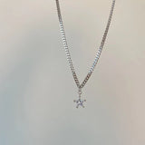 925 Sterling Silver Star Choker Necklace