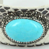 Real Snakeskin Cuff Bangle Natural Stone Women Open Bangle Bracelet
