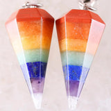 Charm Reiki Pyramid Hexagonal Pendulum Bead Chain Pendant Gem Jewelry Gift