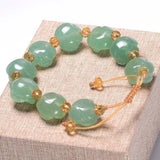 Green Rose Jade Bracelet Natural Stone Bangle Charm Jewlery