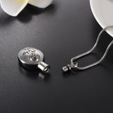 Charm Rose Engrave Pendant Ashes Keepsake Urn Necklace