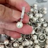 S925 Sterling Silver French Pearl Zircon Earrings Women Gift Jewelry
