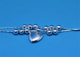 Silver 925 Girls Anklets Heart Ball Bracelet Double Layer Lady Birthday